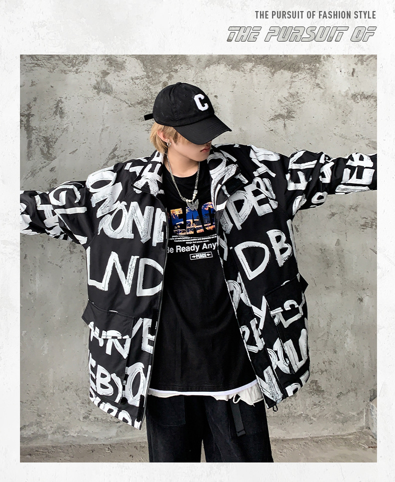 Men's Cotton Jacket With Letter Print Stylish Winter Coat_voghion.com