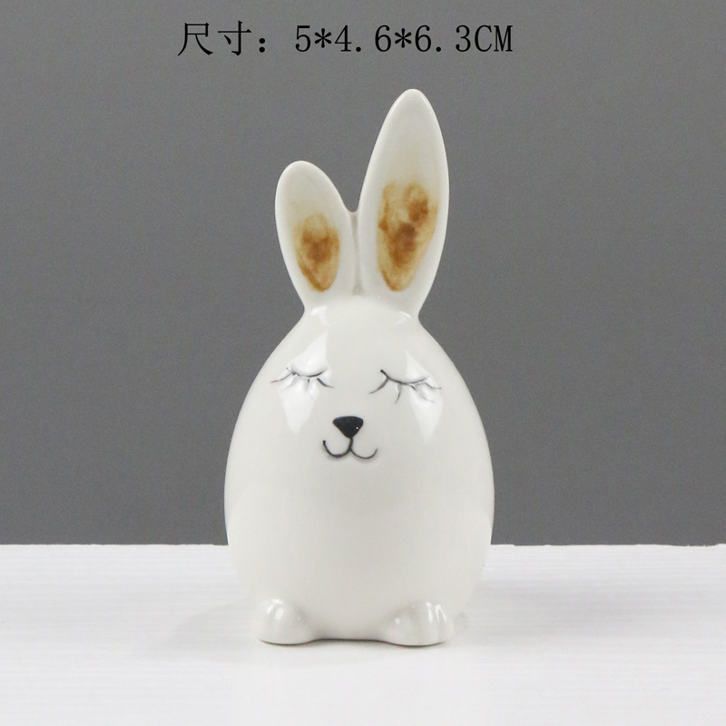 Personalidad nórdica de cerámica pintada en oro ligera de lujo conejo adornamiento creativo para el hogar joyería de la sala de estar regalos de Pascua