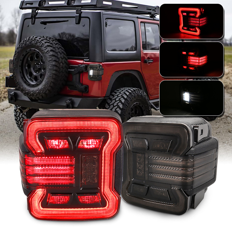 跨境led汽车尾灯刹车灯转向灯适用牧马人jk美版改装倒车警示灯