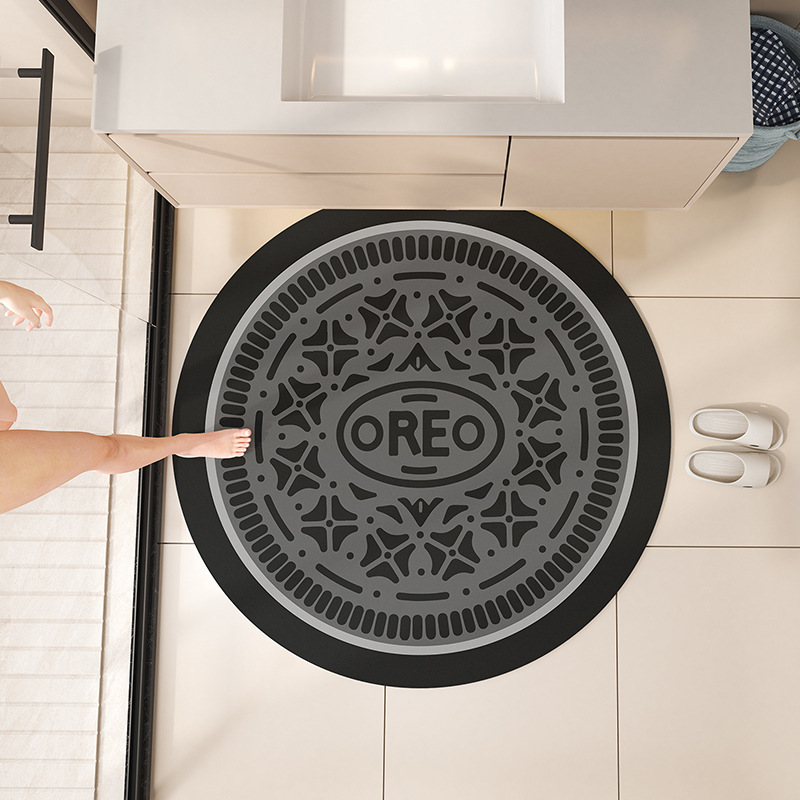 Alfombra de piso de baño redonda lavabo mueble de baño barro de diatomeas alfombra absorbente alfombra de baño alfombra antideslizante alfombra de puerta
