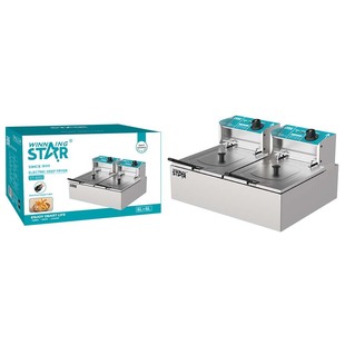 Winning star foreign trade double pot 12L stainless steel fried barrel French fries fried chicken multifunctional fryer