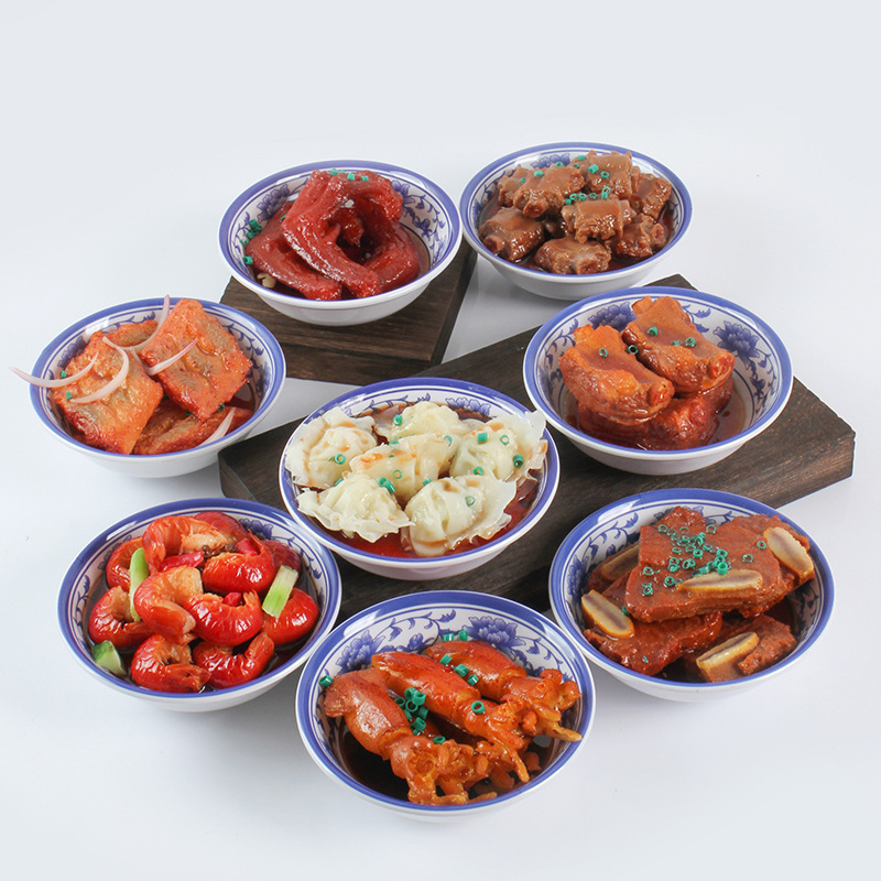1:1 Artificial Food Large Bowl Dish Model Artificial Chinese Dish Stir-Fry Bowl Fake Food Ornaments Photography Props