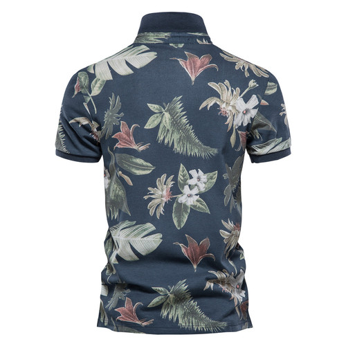  summer new foreign trade supply printed POLO shirt men's short-sleeved lapel European size T-shirt