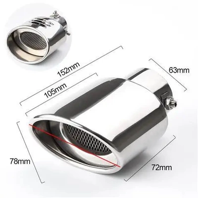 Car muffler — steel muffler tail gas hood decoration - straight-style-with-net-all-silver