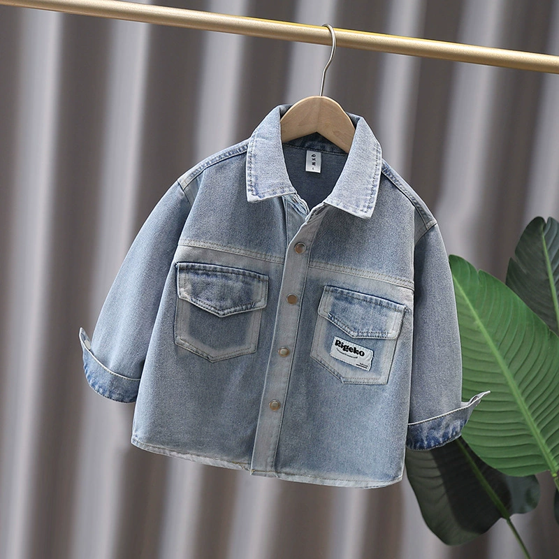 Children's spring shirt for boys, thin long-sleeve