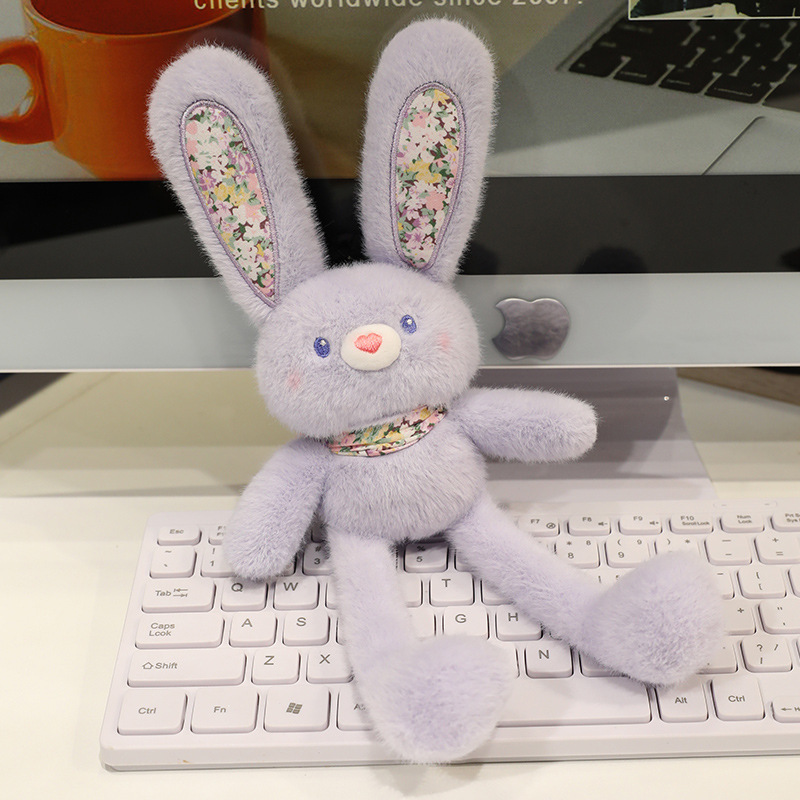 Douyin 新しいプルウサギ耳ぬいぐるみキーホルダードーパミンウサギ人形ペンダント耳ウサギペンダント|undefined