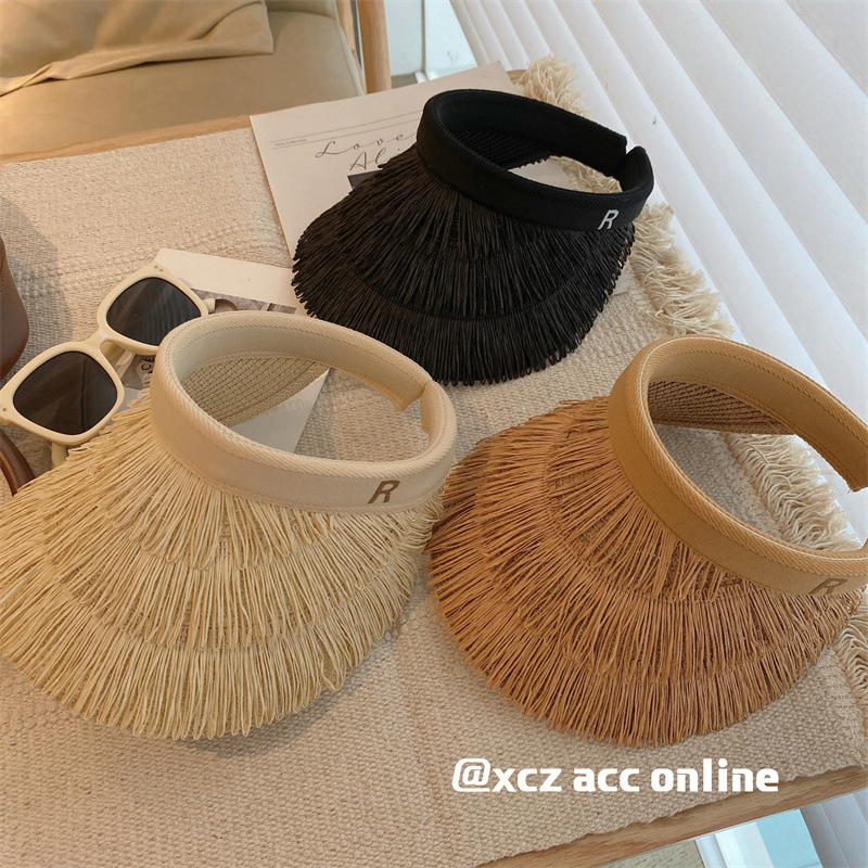 帽子女夏天草帽韓版ins空頂遮陽帽百搭網紅防曬紫外線海邊太陽帽