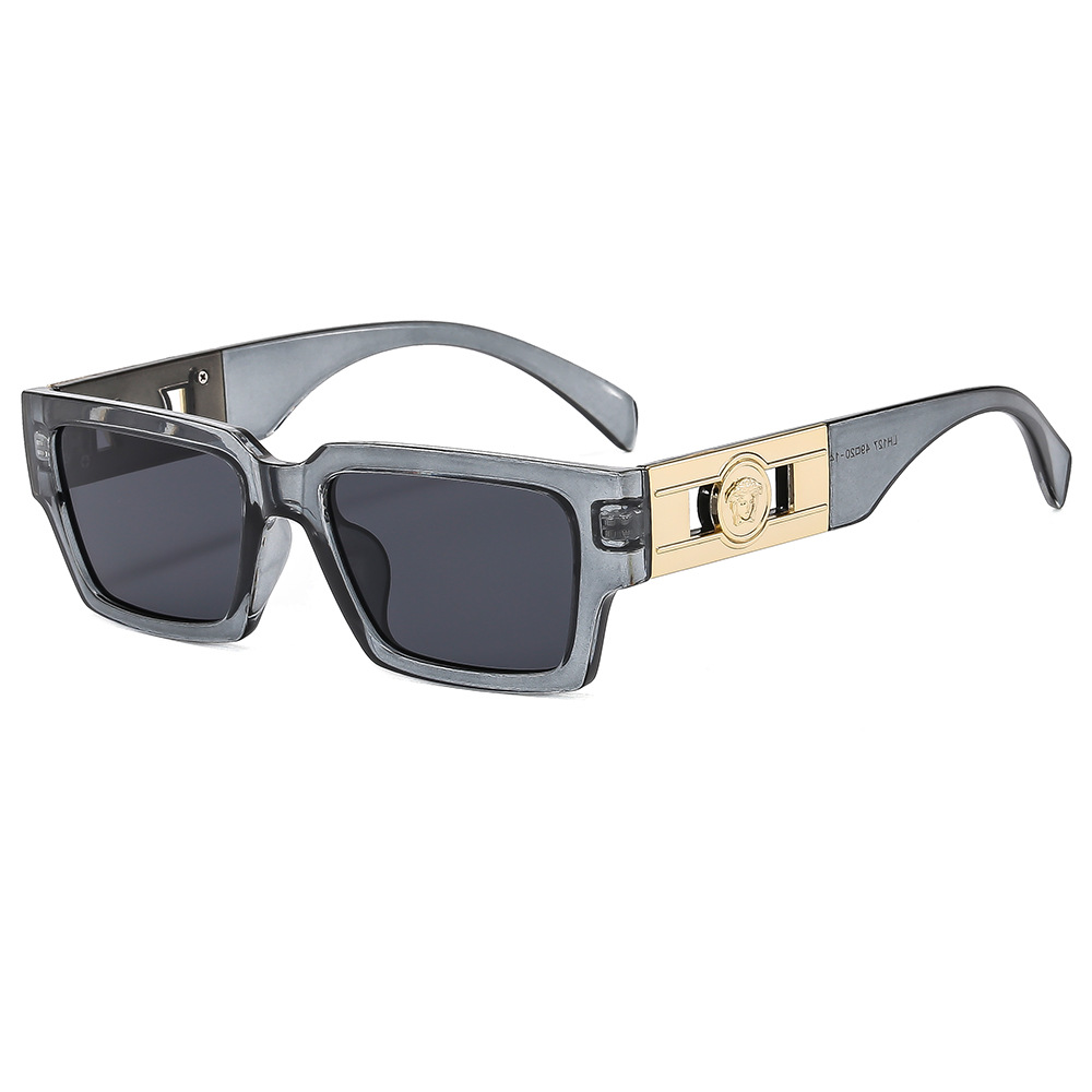 Versace Rectangle Acetate Sunglasses Grey Black (LH197 18050-12)