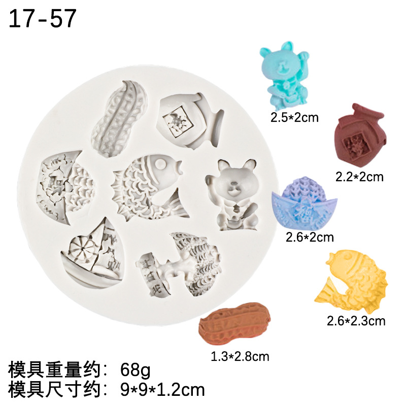 Estilo chino fortuna gato copla con molde de silicona pastel postre hornear decoración Fondant chocolate