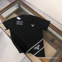 原单25款PRD家男士短袖T恤三角标宽松百搭男式打底衫一件代发