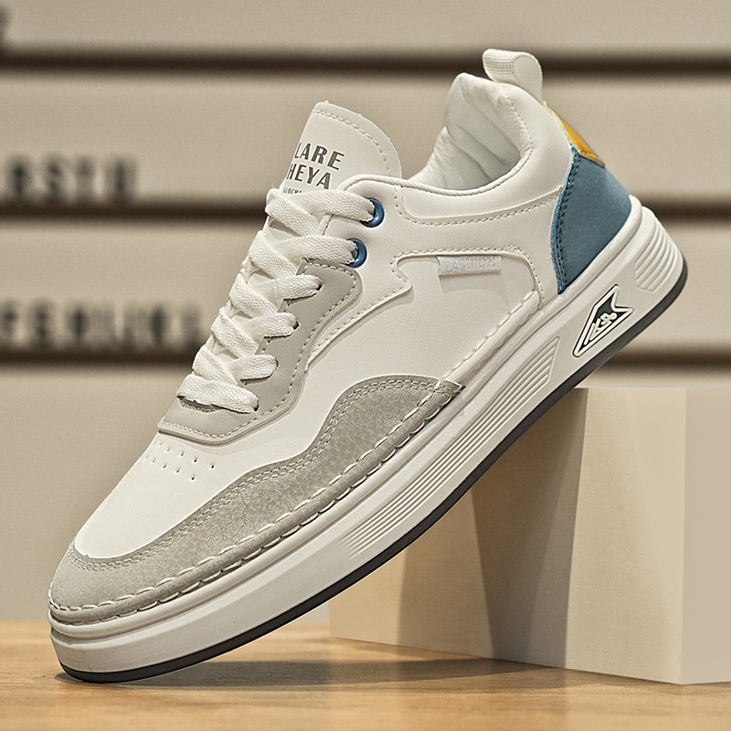 Small White Shoes Men's 2025 New Spring Men's Shoes Leather sneaker Youth Fashion Casual Shoes All-match Student Board Shoes Small White Shoes Men's 2025 New Spring Men's Shoes Leather sneaker Youth Fashion Casual Shoes All-match Student Board Shoes