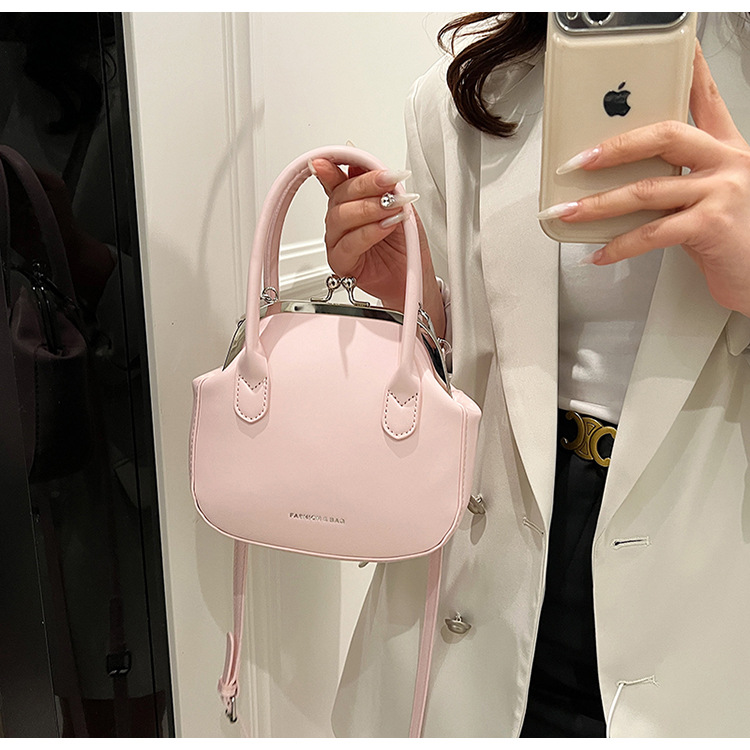 Women's Medium Pu Leather Solid Color Vintage Style Classic Style Buckle Dome Bag display picture 13