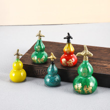 暴富小葫芦黄铜小葫芦彩绘做色葫芦家居装饰工艺品新中式风水摆件