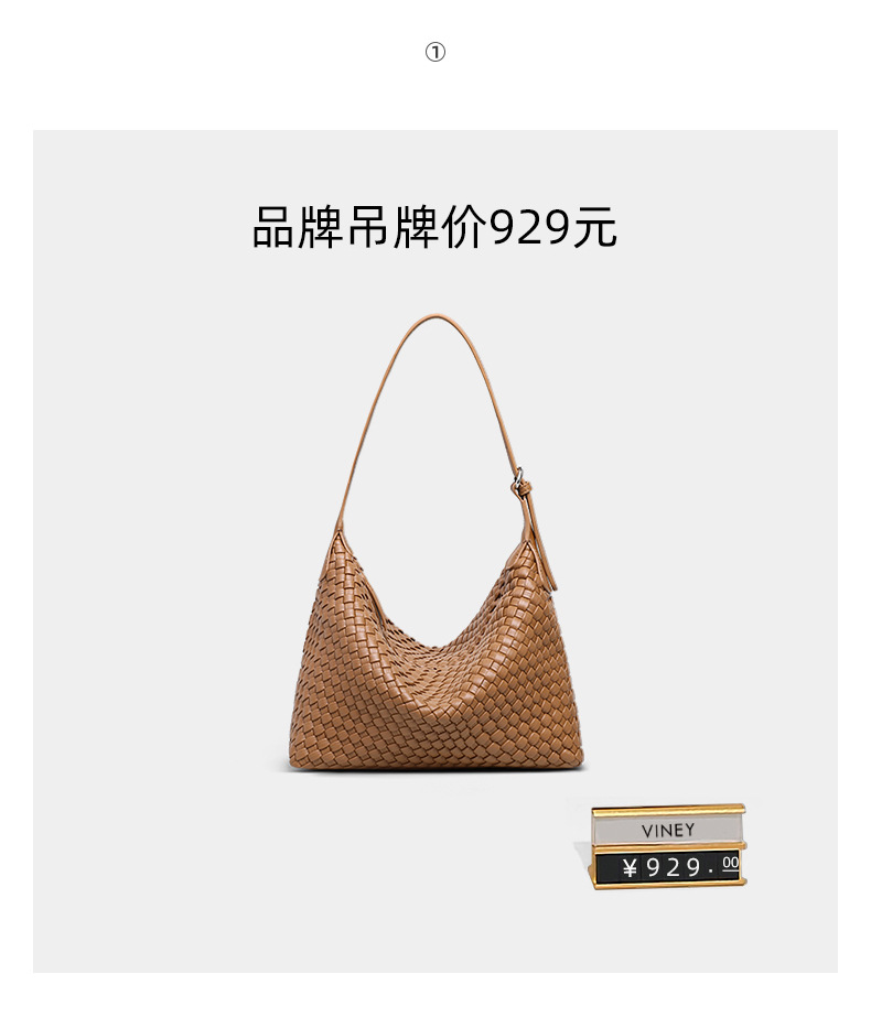 Túi tote nữ cỡ lớn đeo chéo kiểu vintage handmade dệt — màu nâu, màu trắng ngà, màu tím hoa cà chi tiết 6