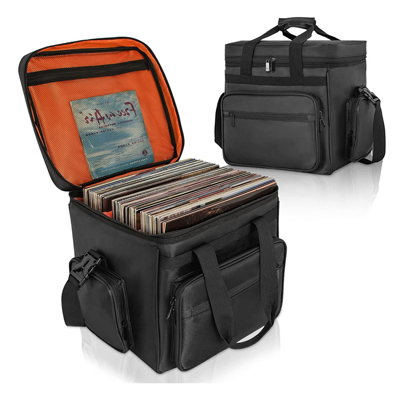 跨境新款黑胶唱片收纳包 手提便携大容量12英寸LP唱片袋CD包定制