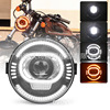 2021 The new 7 White yellow Aperture General fund Motorcycle locomotive apply refit The headlamps Equipped with Bracket
