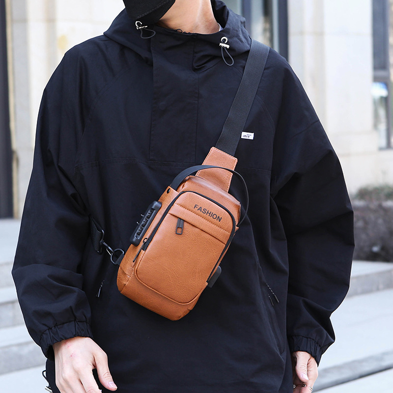 Men's chest bag, crossbody bag, anti-theft waist bag, outdoor sports bag, men's bag, crossbody bag, high-end cycling storage bag undefined