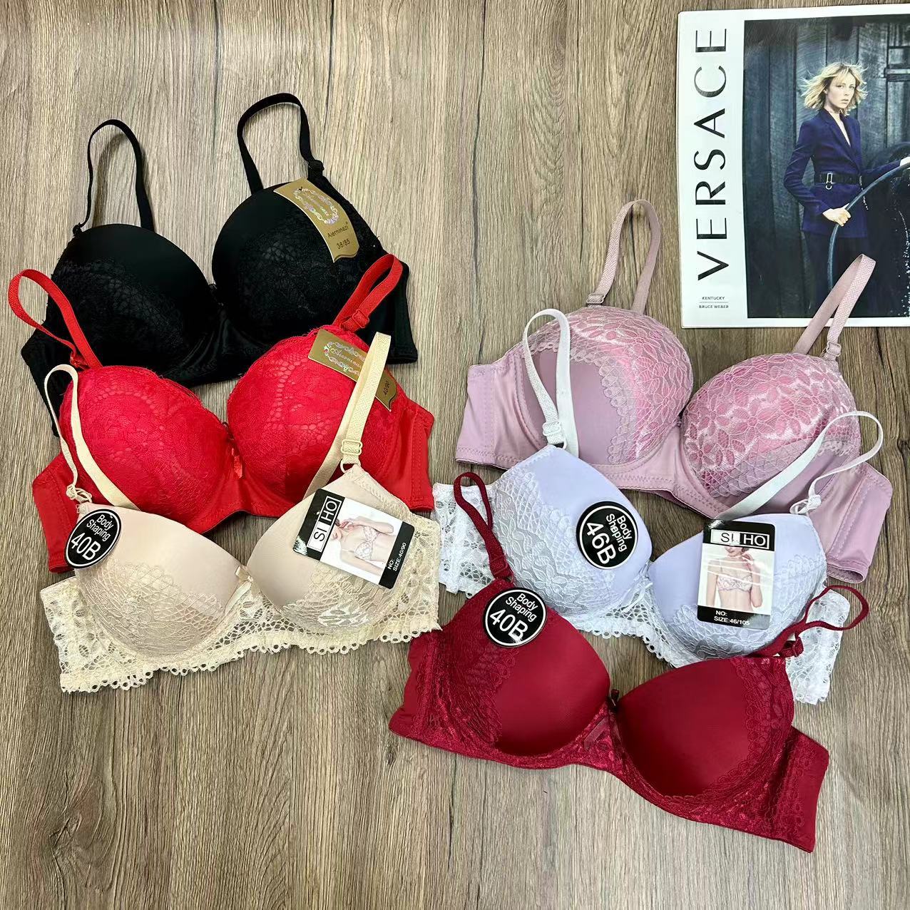 Mixto de marcas europeas y estadounidenses del sudeste asiático, ropa interior de damas con anillo de acero, encaje liso, sujetadores mixtos lotes image 4