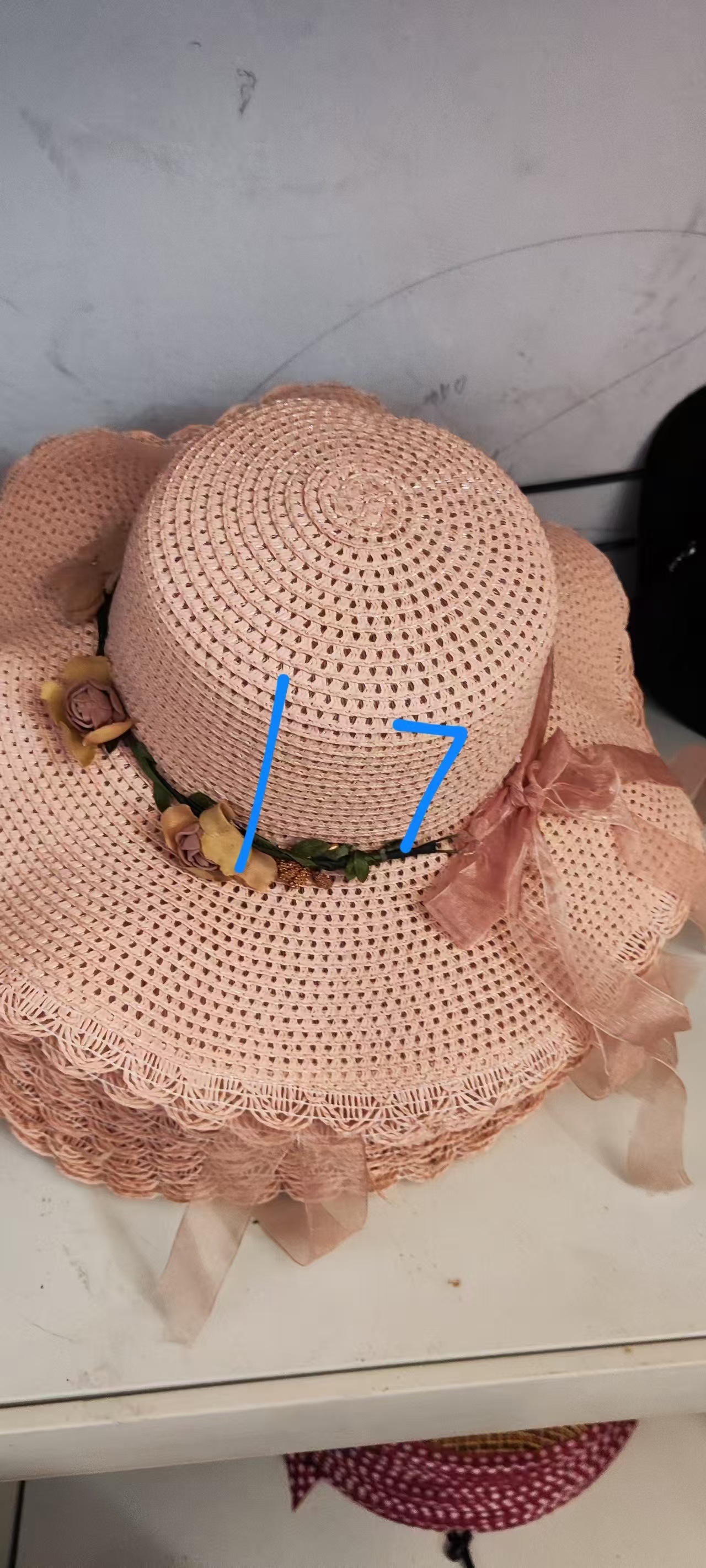Sombrero de paja femenino estilo coreano, ala grande plegable para vacaciones