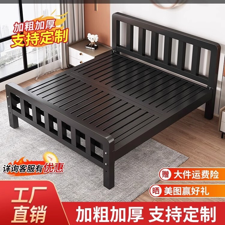 Wrought Iron Bed Double Bed for Home Use 1.5m Single Iron Frame Bed Stainless Steel Iron Bed Thickened 1.2m for Rental Use