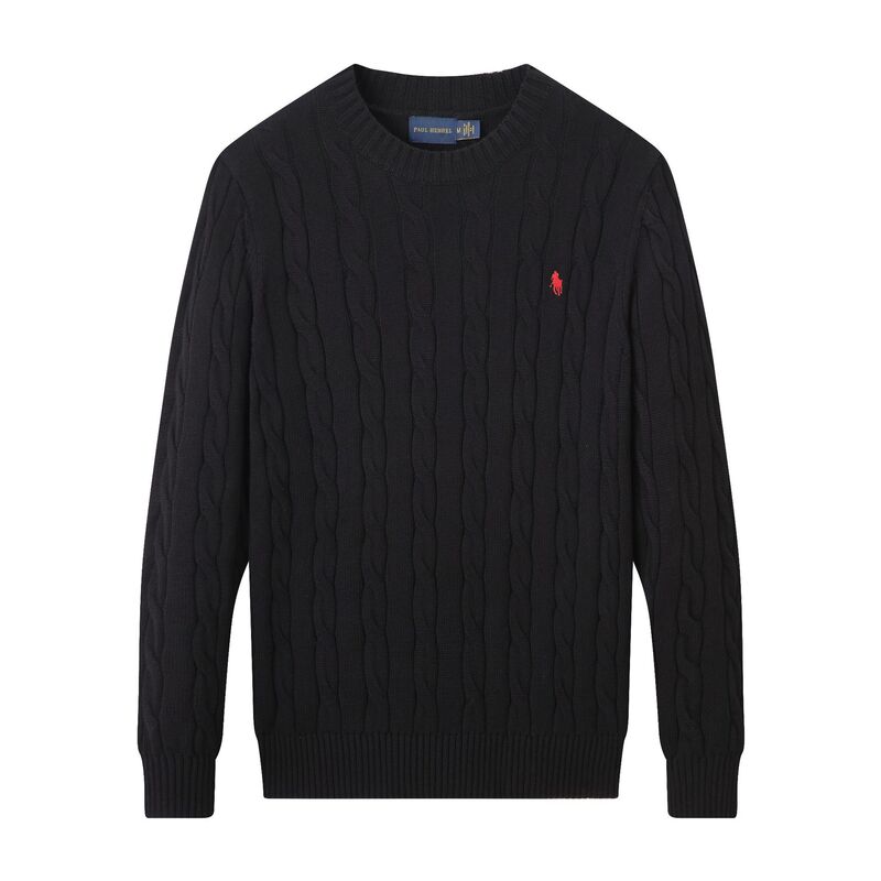 Cross-Border Wholesale New Twist-Patterned Rl Pony Logo Men's Wool Sweater Round Neck Polo Sweater Men's Casual Sweater Cross-Border Wholesale New Twist-Patterned Rl Pony Logo Men's Wool Sweater Round Neck Polo Sweater Men's Casual Sweater