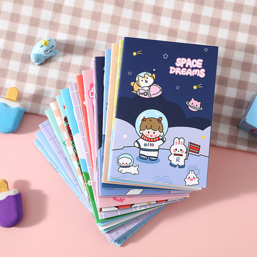 Simple cartoon notebook mini pocket notepad soft surface copy kindergarten primary school students prizes small gifts wholesale