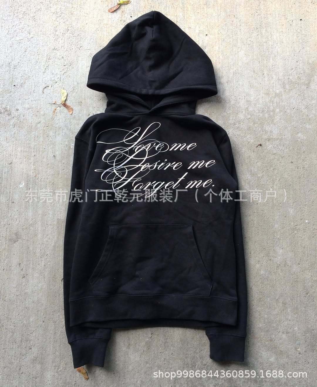Unbranded Letter Print Hoodie Black