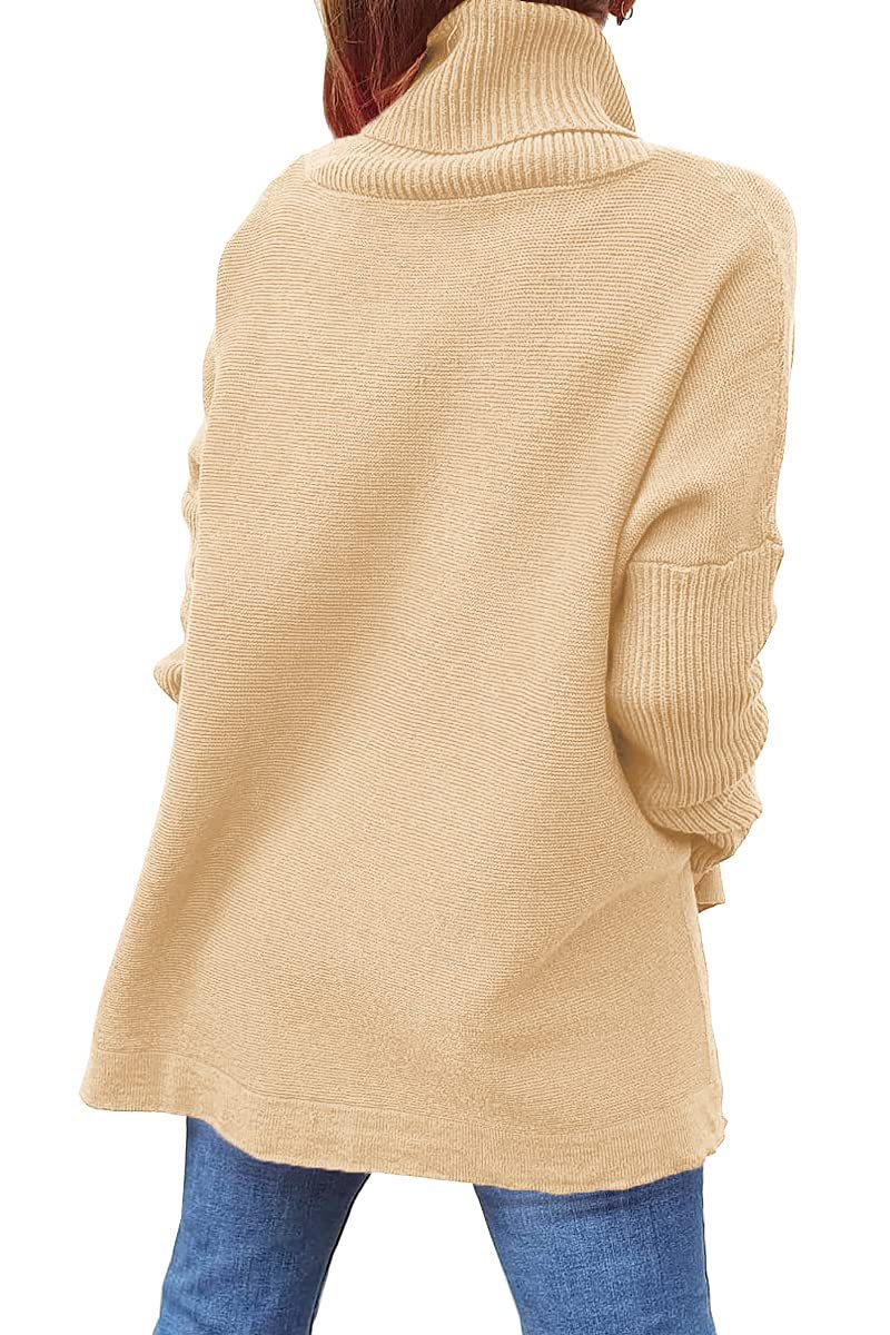 651g Weight Long Sleeve Sleeve Length Pullovers Placket Type Batwing Sleeve Sleeve Type Polyacrylonitrile Fiber Fabric Type Long Top Length Sweater Tops Type Daily Occasion Turtleneck Neckline Warm Function Slim Fit Type Solid Color Pattern Winter, Autumn Season Women'S Gender Patchwork Design Fashion Style Wholesale Women'S Fashion Solid Color Long Sleeve Patchwork Sweaters & Cardigans 21