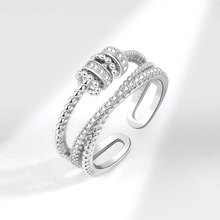 跨境热卖旋转戒指女时尚个性 ins潮日系时尚蹦迪食指转动指环批发