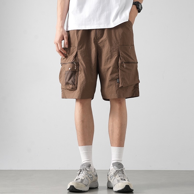 Cargo Shorts Men Summer 2025 New American Style Sports Large Pocket Loose Straight Five-Point Pants Cross-Border Cargo Pants