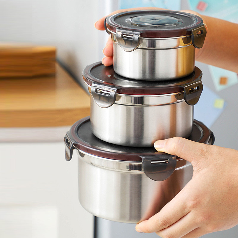 304 stainless steel food storage box sealed lunch box lunch box lunch box Bowl set