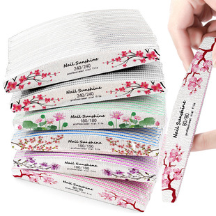 High-grade sandpaper half-moon gray white sand nail file printing grinding strip with tooth trimming special rubbing 1.8