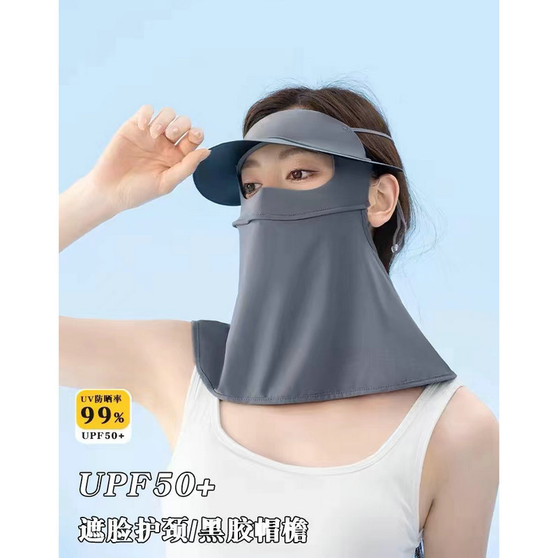防曬面紗面罩女防紫外線護頸脖冰絲遮臉脖子全臉薄款遮陽面罩