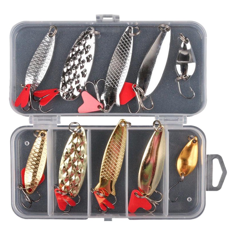 Venta al por mayor de fábrica Luya Cebo Juego de cebo Luya Pineapple Lentejuelas Juego de cebo falso de hojalata 10 piezas/caja