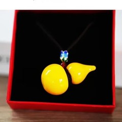 淄博博山琉璃鶏油黄葫芦ネックレス手作り百財白菜ペンダント福禄ギフト代発送純手作り