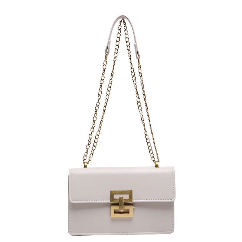 2025 nuevo bolso de hombro de tendencia bolso de mujer retro europeo y americano cadena de moda bolso cuadrado pequeño bolso de mensajero con cerradura creativa