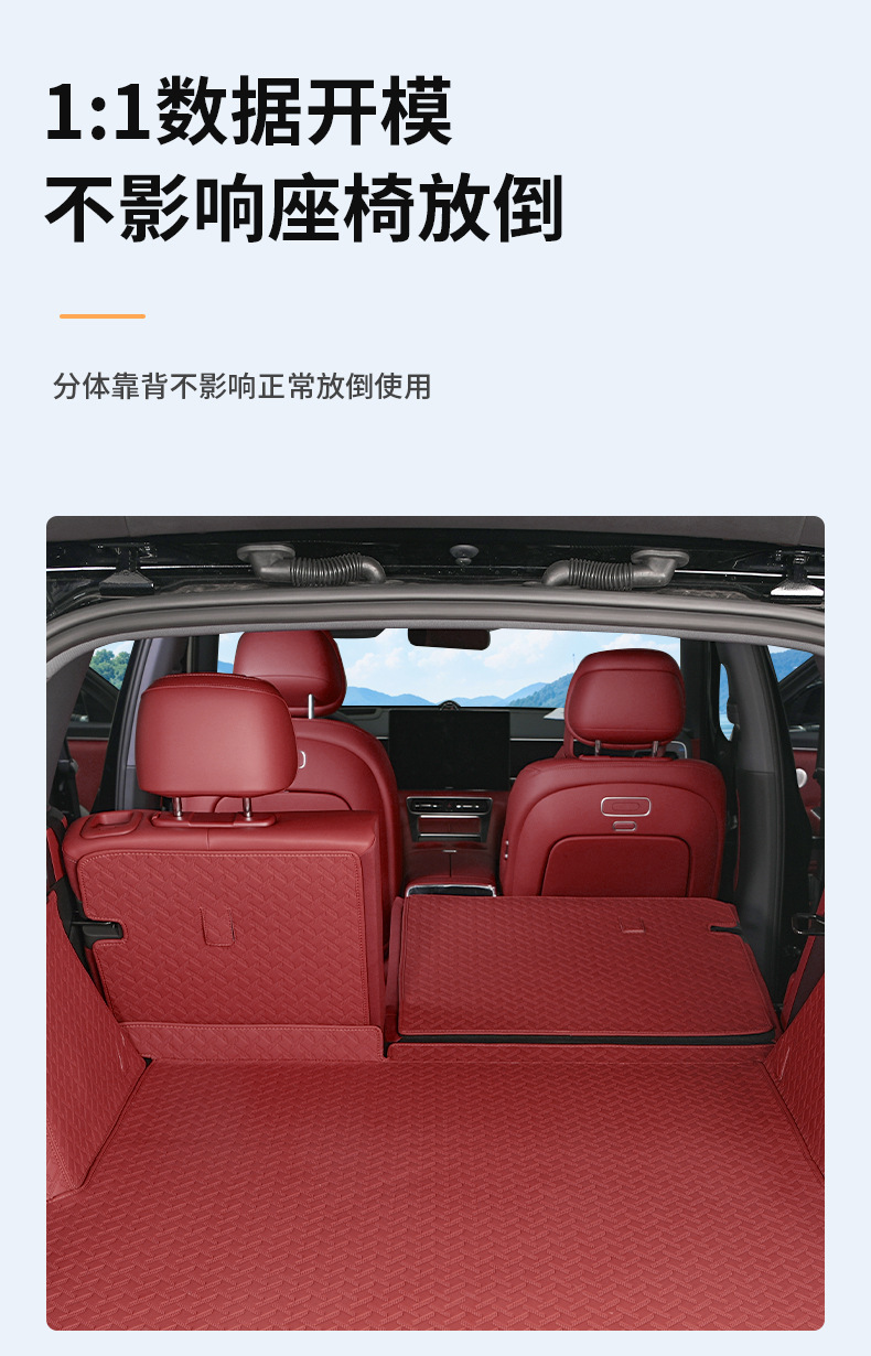 Suitable for 26 Models of Aito M7, Eco-Friendly Waterproof Full-Coverage Trunk Mat, Leather Trunk Mat, Backrest Mat, Interior Modification