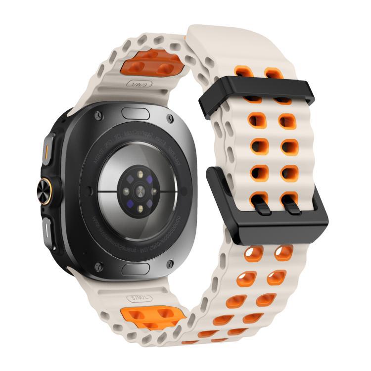 xDfind Black Botón Marítimo Bicolor Doble agujero de fila correa de silicona para Samsung Galaxy Watch8 / 8 Classic / Samsung Gal