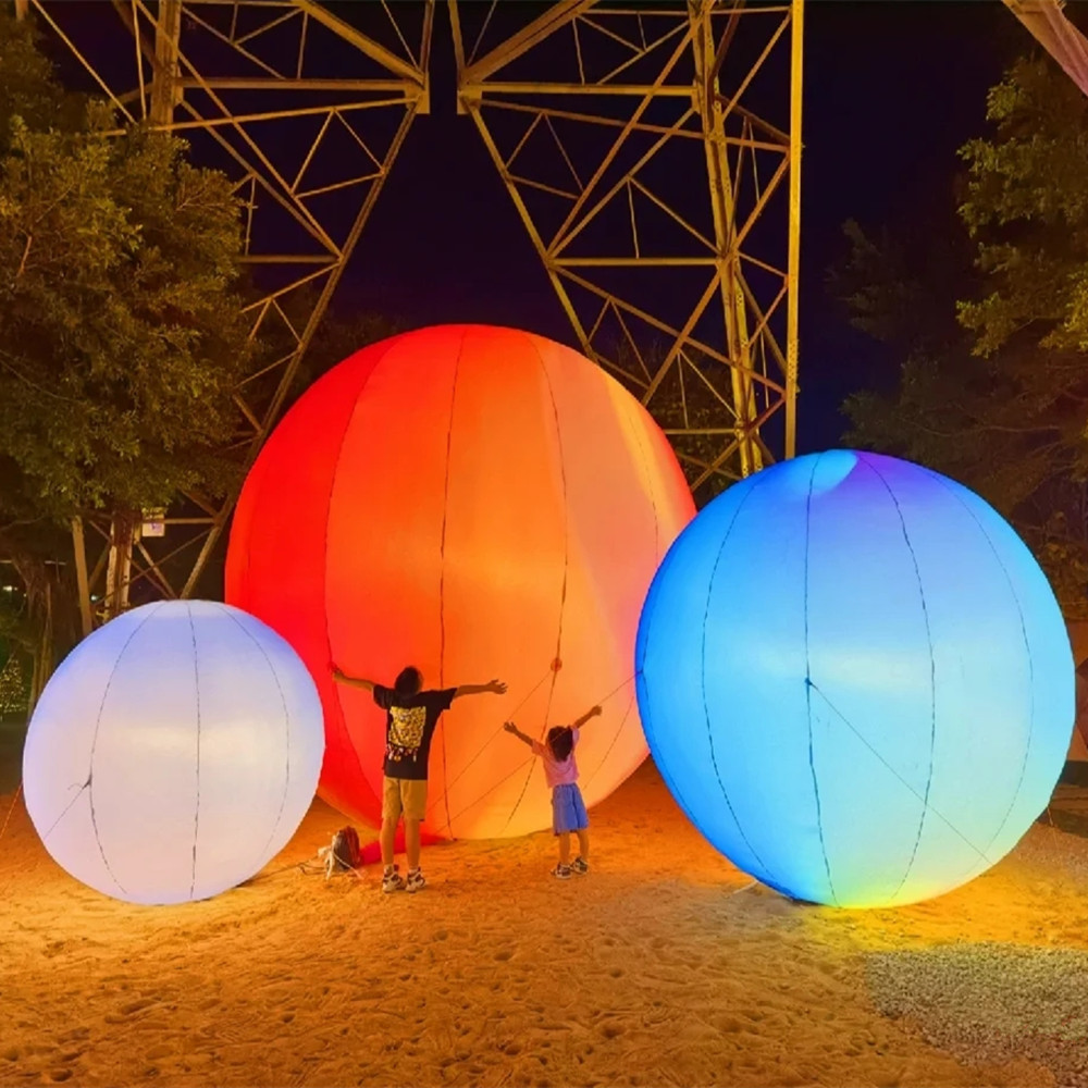 PVC星球灰色、黄色、蓝色月球气模灯光升空月球八大行星仿真模型