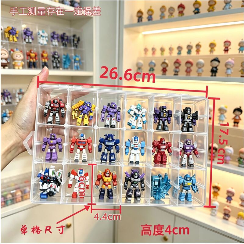Children's Brooke Storage Box Dust-Proof Stackable Transparent Display Box Desktop Mini Lego Building Block Figures with Removable Partitions Children's Brooke Storage Box Dust-Proof Stackable Transparent Display Box Desktop Mini Lego Building Block Figures with Removable Partitions