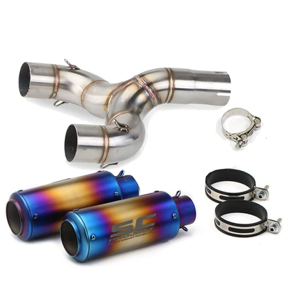Motorcycle modified exhaust: Motorcycle exhaust pipe - double-out-f