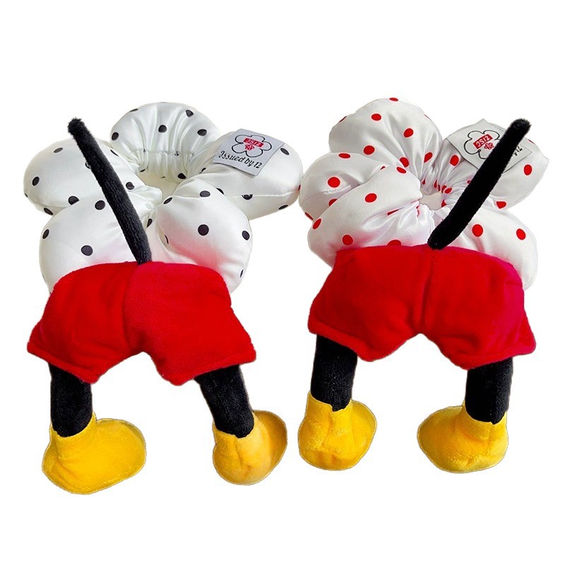 Mickey culo, lunares, flores, círculos para el cabello del intestino grueso, linda cabeza de bola, cabello de placa de dibujos animados, tocado de sentido avanzado, cuerda para la cabeza de felpa