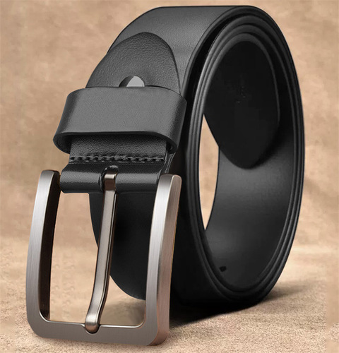 Belts for men, genuine leather, casual, simple pin buckle leather belts, trendy trouser belts, men's business versatile trouser belts