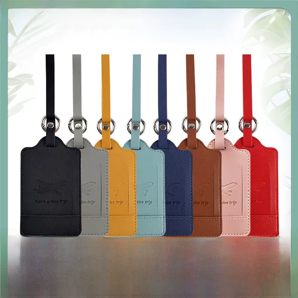 Spot wholesale cross-border leather gifts can be set LOGO PU leather luggage check tag luggage tag