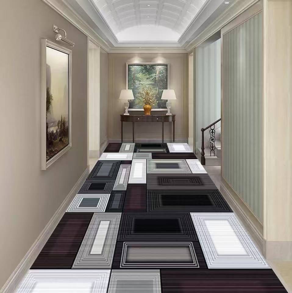 Alfombra de sala de estar doméstica transfronteriza cortable pasillo puerta de entrada lavado con agua en la alfombra de la casa