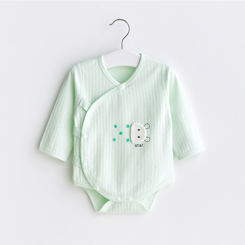 Mameluco para bebé de primavera, otoño y verano, de algodón puro, manga larga, triangular, ropa para recién nacidos, unisex, mono para bebé