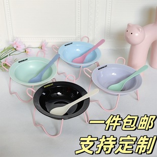 Bd Flying Saucer Cat Bowl Ceramic Pet Rice Bowl Increased Neck Protection Bowl Rack for Eating Food, Drinking Water and Drinking Water to Prevent Overturning Cat Bowl