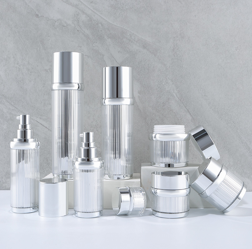银色定制护肤品套装系列瓶 乳液精华亚克力瓶子 50g膏霜面霜瓶