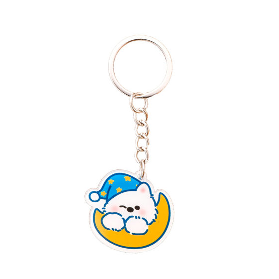 Ins Cute West Highland Keychain Student High-value Backpack Pendant Cartoon Acrylic Dog Keyring