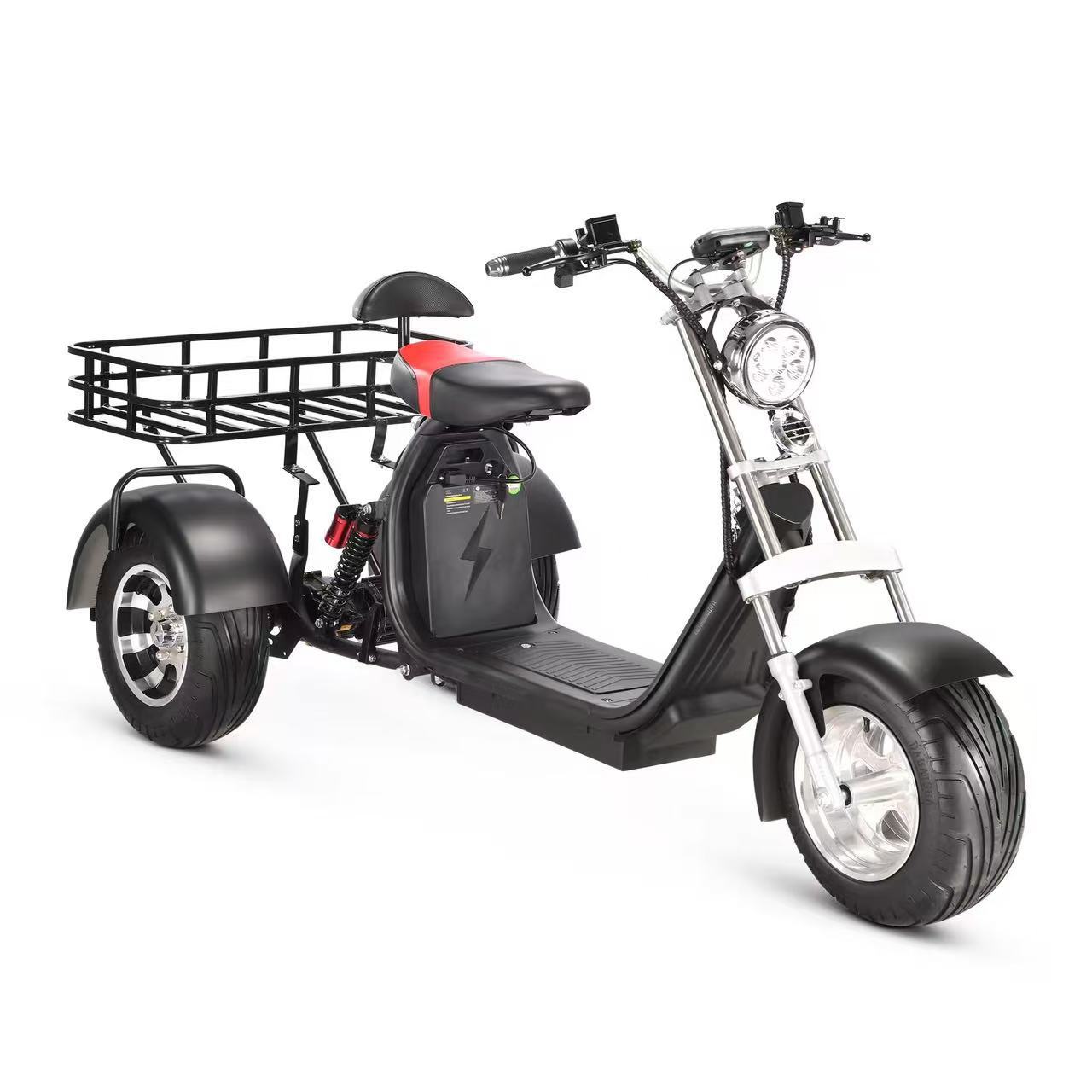 Cross-Border Harley Electric Tricycle with Wide Tires for Off-Road Use, Msds Lithium Electric Scooter, Two-Wheeled Adult Skateboard Scooter